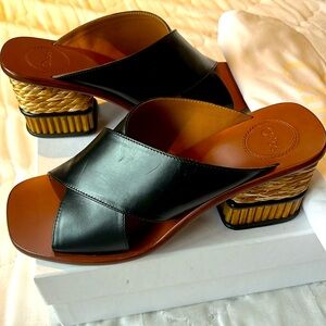 Chloe Tan & Rattan Sandals Sz 39.5 IT, New With Box.